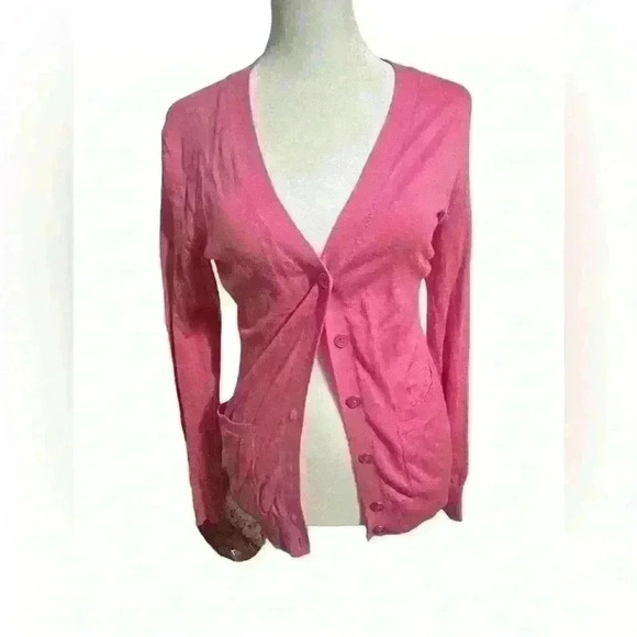 Banana Republic Solid Button Front Petite Cardigan Size XS PINK - Picture 3 of 9
